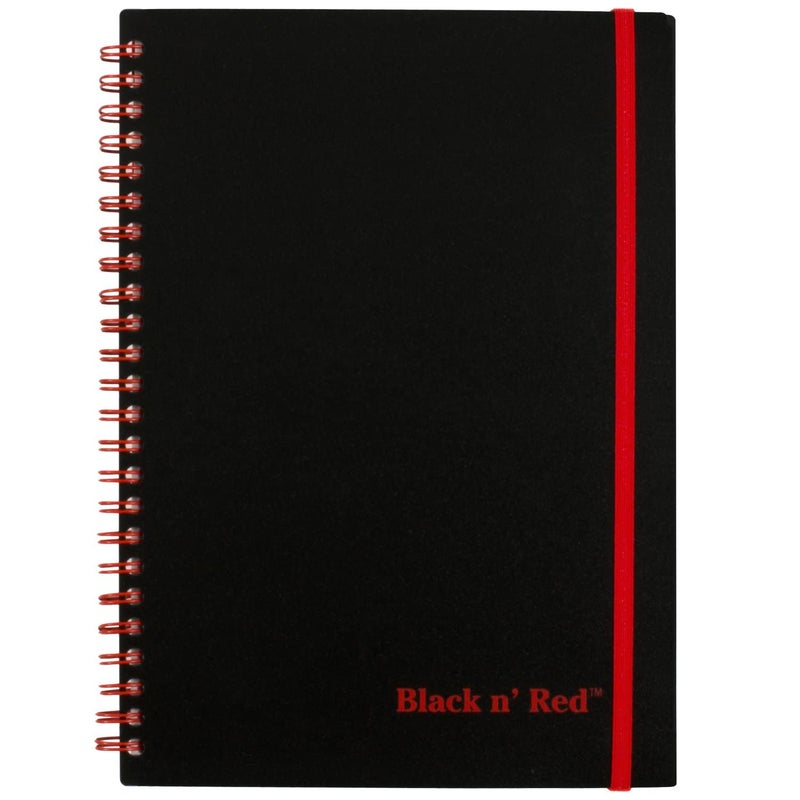 Black n' Red Business Notebooks, 3 Pack, Soft Cover, Twin Wire, 70 Sheets, 8-1/4"" x 5-7/8"", Black (400161061) - Image 1